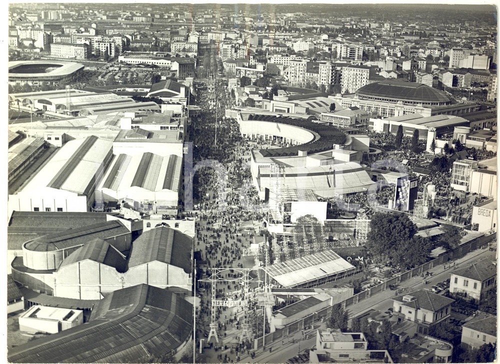 1952 FIERA DI MILANO Veduta aerea dell'esposizione - Foto ARTISTICA 24x18 cm