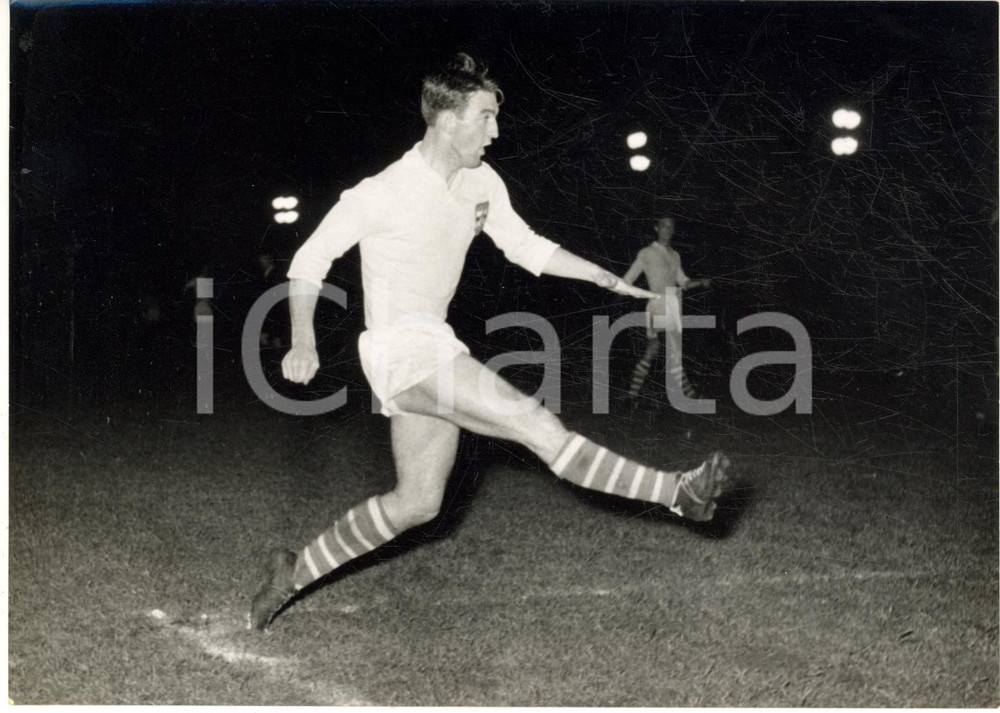 1955 ca CALCIO SERIE A SAMPDORIA Eddie FIRMANI in azione *Fotografia 18x13