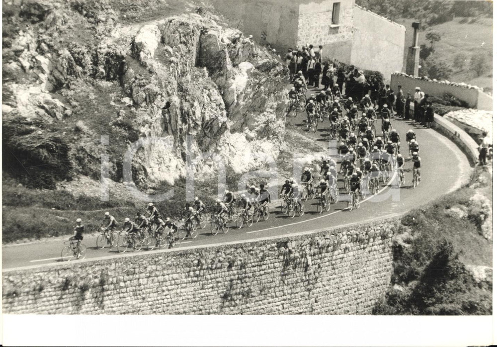 1967 CICLISMO GIRO D'ITALIA Il gruppo affronta un tornante montano *Foto 18x13