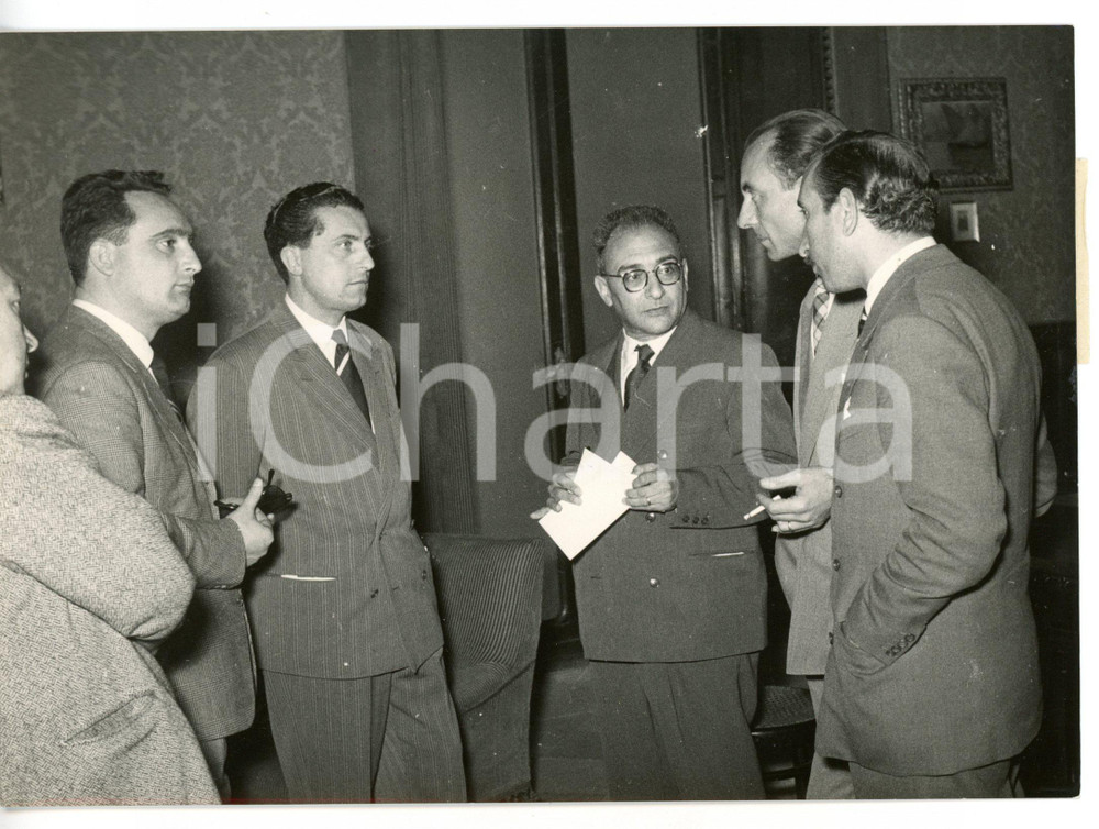 1955 ca PALERMO Vincenzo TORRIANI con il sindaco Gioacchino SCADUTO *Foto 18x13