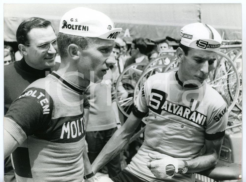 1967 CICLISMO GIRO D'ITALIA - UDINE Felice GIMONDI con Gianni MOTTA *Foto 24x18
