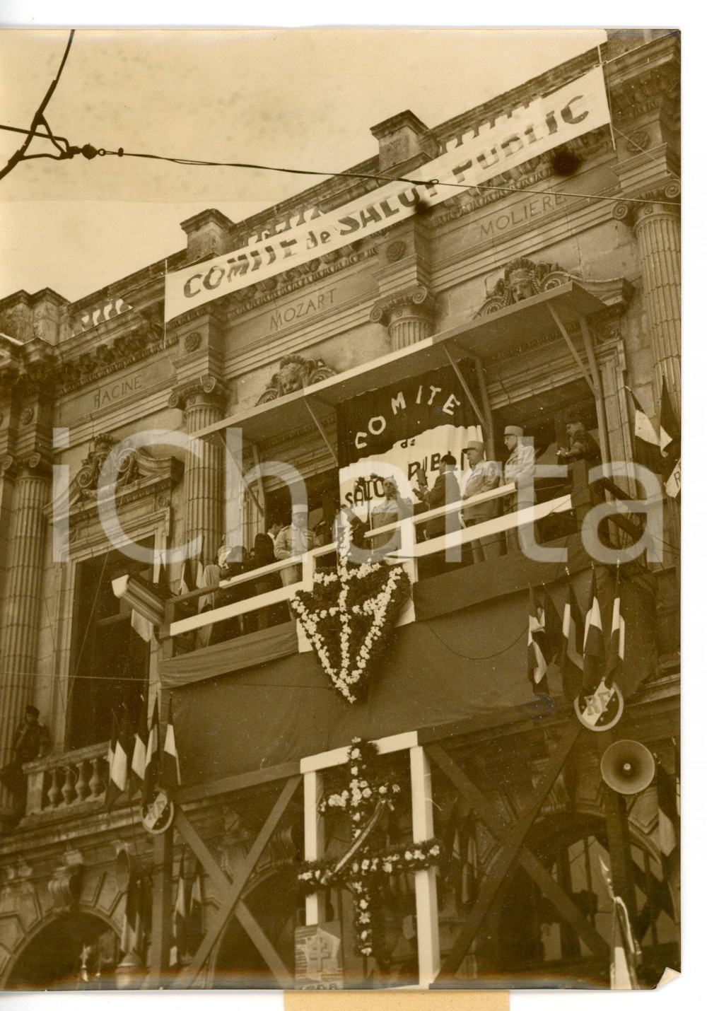 1958 COSTANTINA (ALGERIA) Discorso di Charles DE GAULLE dal Teatro Municipale