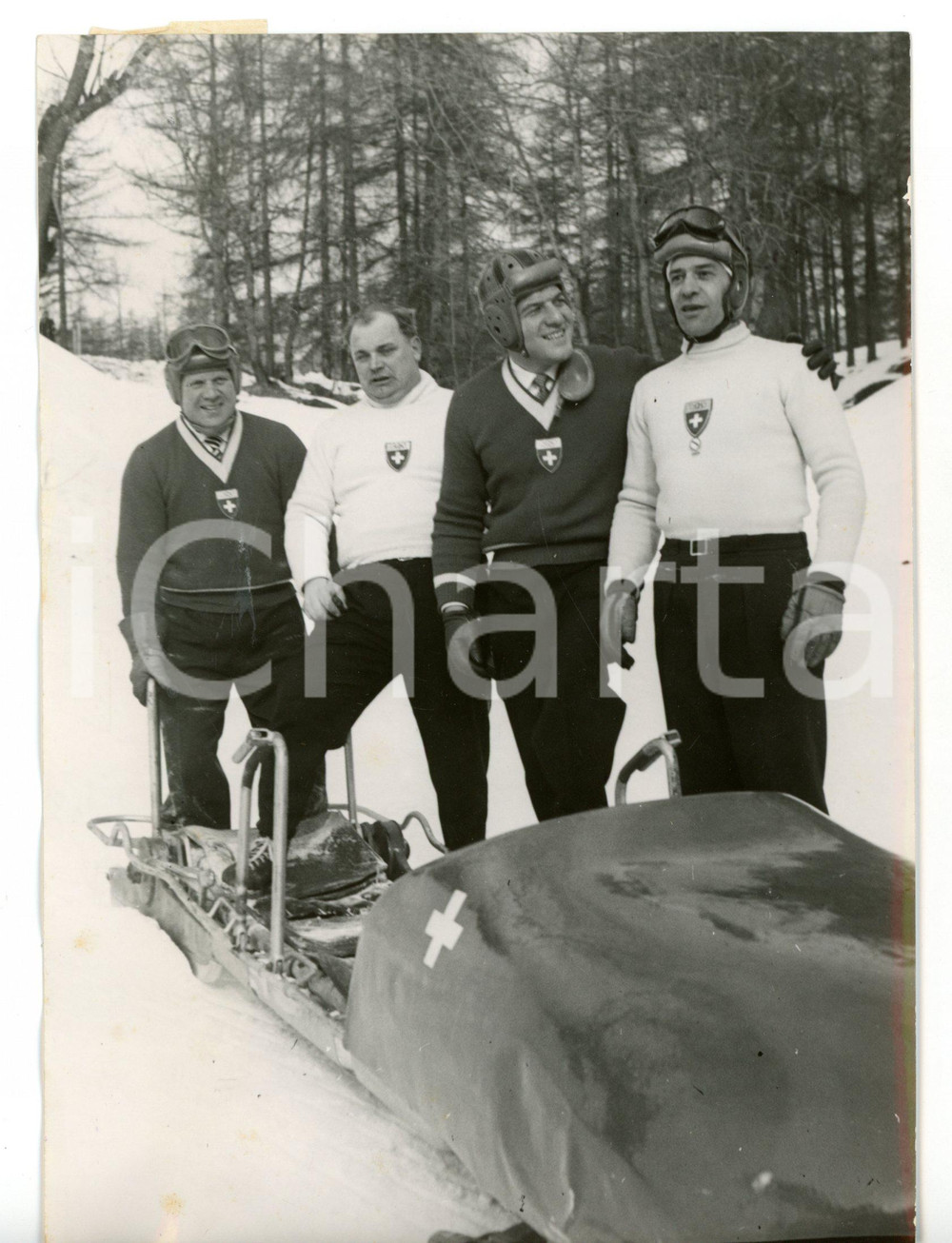 1954 CORTINA Campionati mondiali di BOB - Fritz FEIERABEND - Harry WARBURTON