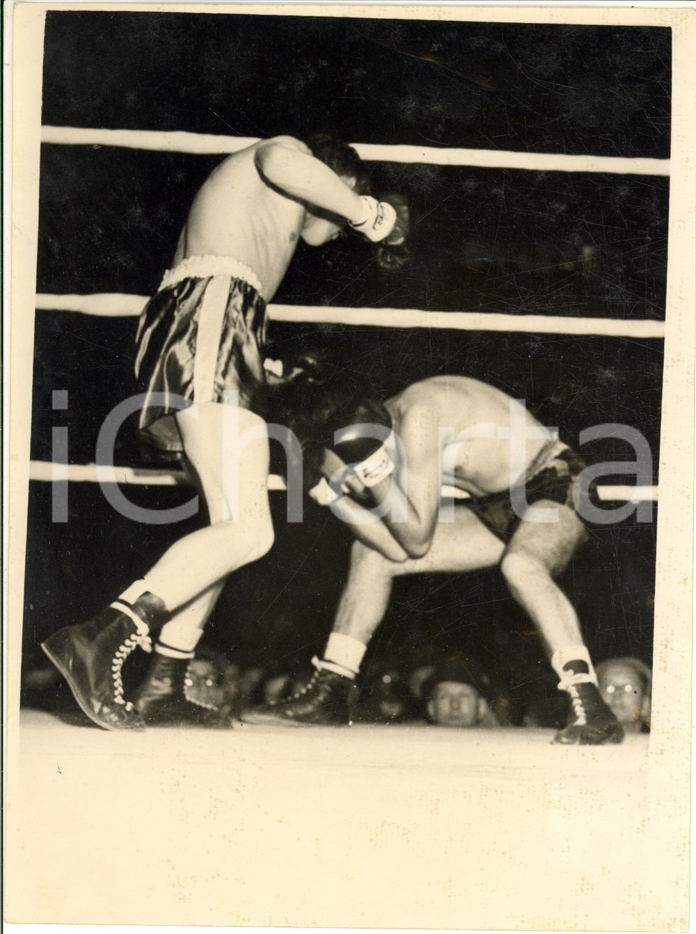 1953 BOXE LONDON Clapton Stadium - Sammy McCARTHY beats Enrico MACALE Photo
