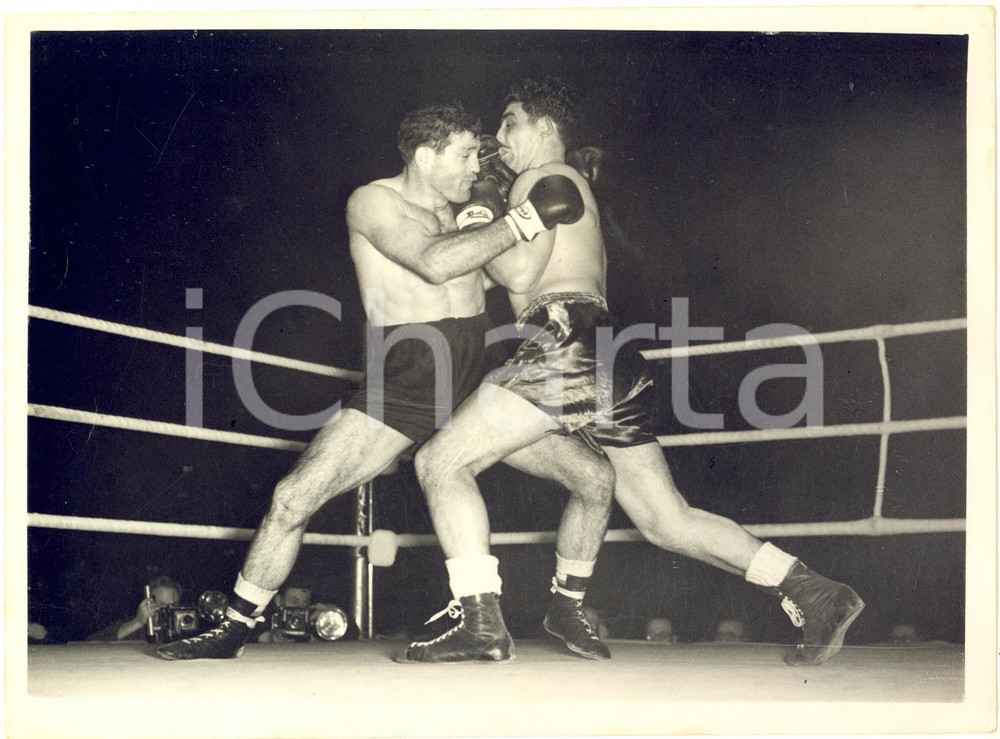 1953 BOXE LONDON Harringay Arena - Jack GARDNER vs Uber BACILIERI *Photo 20x15