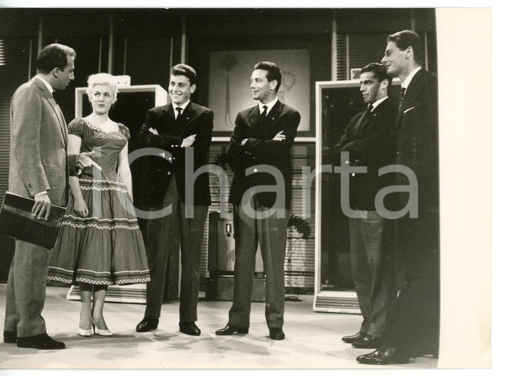 1958 LASCIA O RADDOPPIA? Mike BONGIORNO con Carlo MATTREL e Umberto COLOMBO