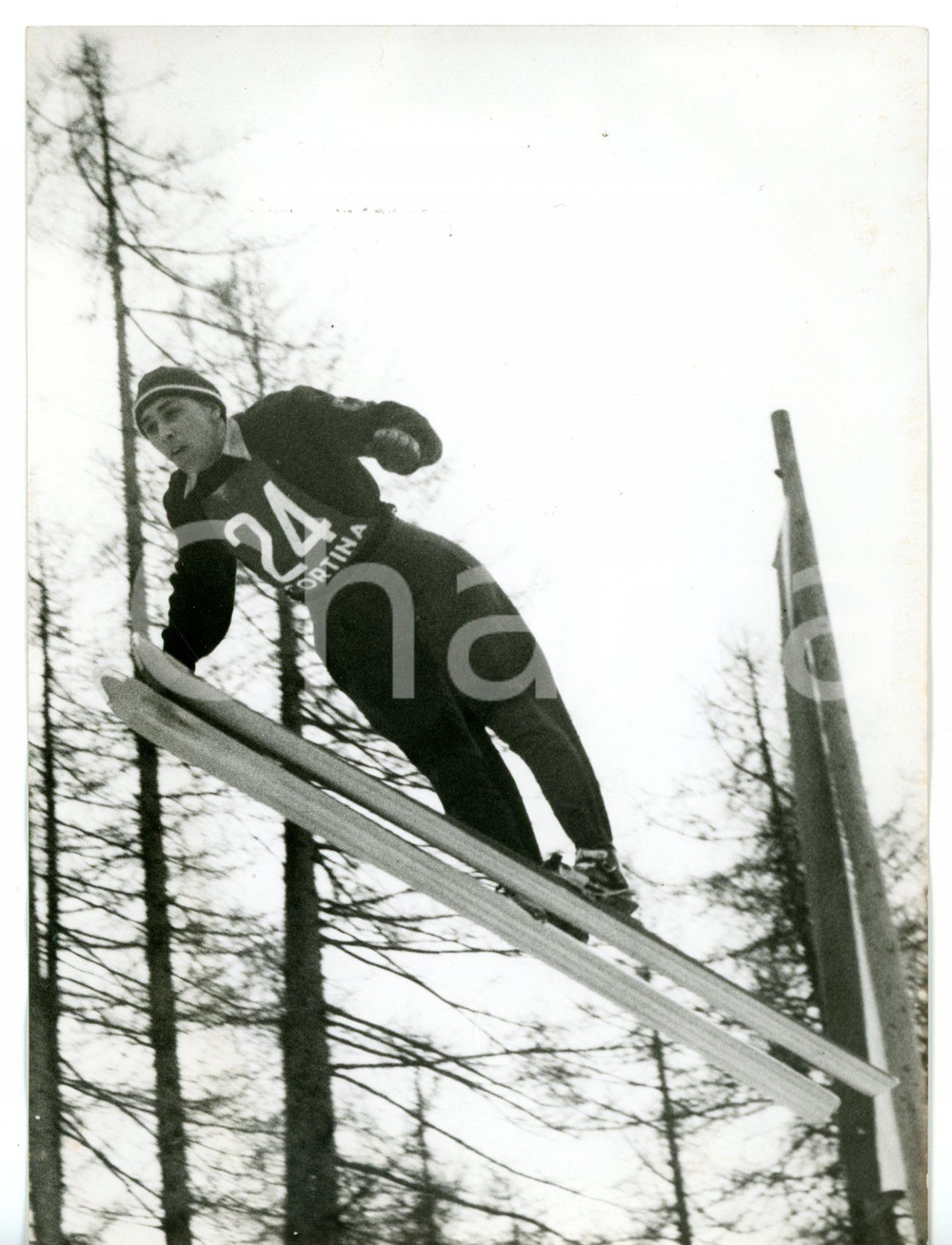 1955 CORTINA Internazionali SCI - Salto di Edi HEILINGBRUNNER *Foto 13x18 cm