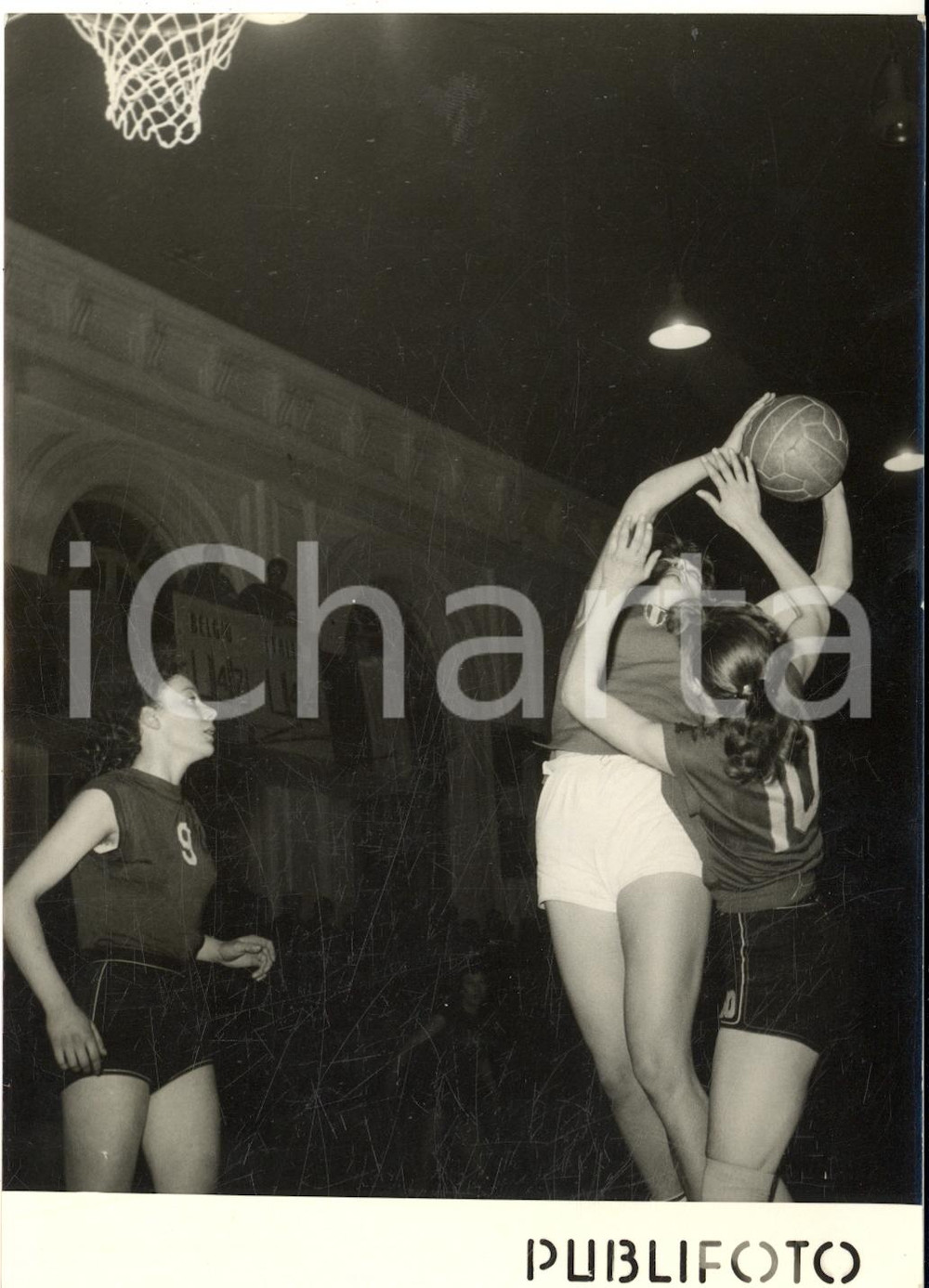 1954 NAPOLI BASKET FEMMINILE Incontro ITALIA-BELGIO 51-50 - Foto 13x18