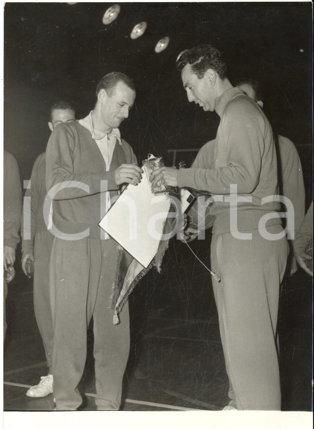 1958 PARIS VOLLEY Incontro PARIS-ROME - La squadra romana - Fotografia 18x13