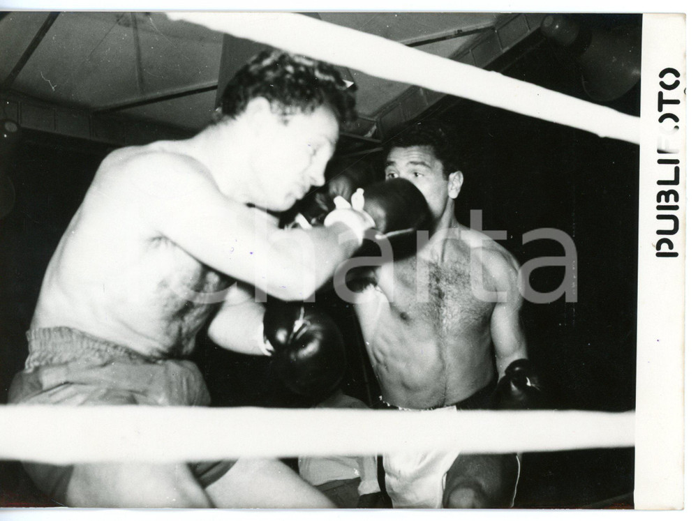 1954 ROMA BOXE Franco FESTUCCI vs Jean CORHAY - Una fase del match *Foto 18x13
