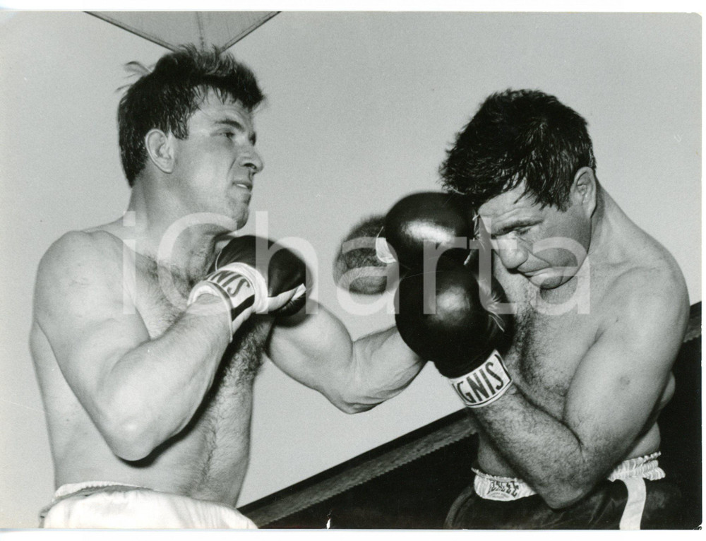1958 MILANO BOXE Joey MAXIM vs Giacomo BOZZANO in una fase del match *Foto 18x13