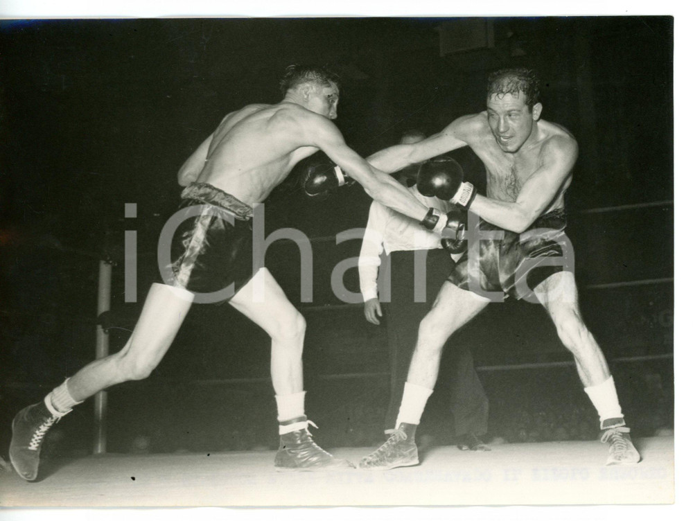1955 MILANO BOXE Ray FAMECHON vs Sergio MILAN - Una fase del match - Foto 18x13