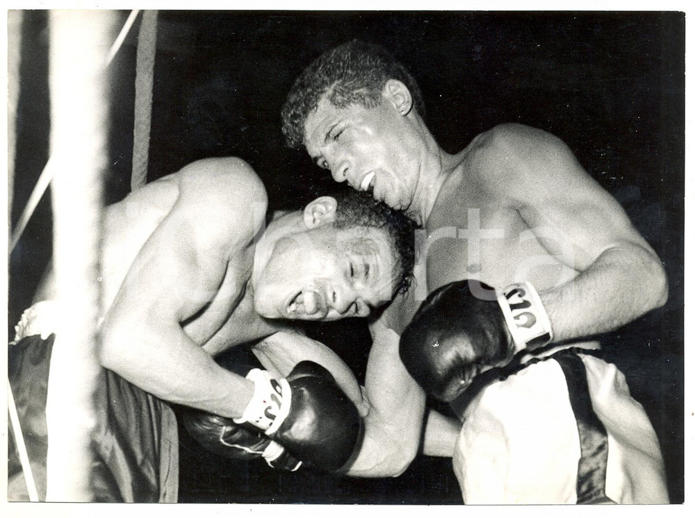 1959 MILANO BOXE Incontro tra Lahouri GODIH e Mario VECCHIATO *Foto 18x13 cm