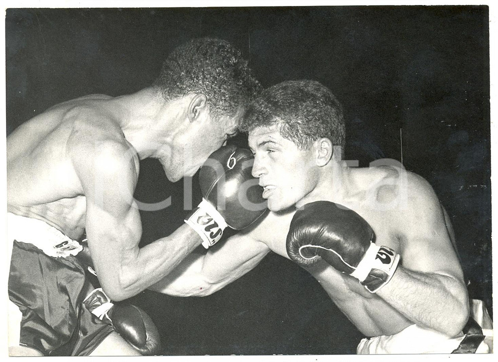 1959 MILANO - BOXE Incontro tra Lahouri GODIH e Mario VECCHIATO *Foto 18x13 cm