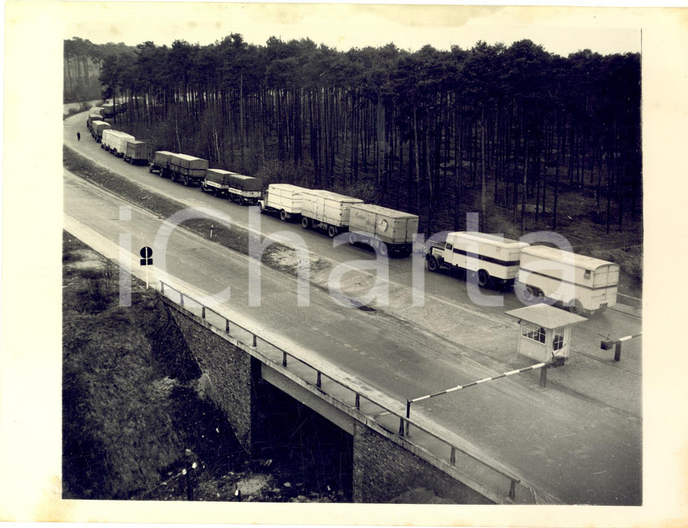 1953 BABELSBERG Control Point - Vehicles awaiting controls by Soviet police 