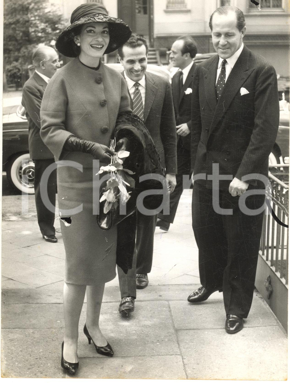 1959 HAMBURG Maria CALLAS con il console italiano Emilio GUIDOTTI - Foto 16x21