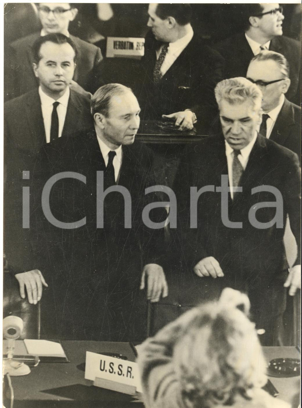 1963 GINEVRA Conferenza del Disarmo - Semyon TSARAPKIN Vasily KUZNETSOV *Foto