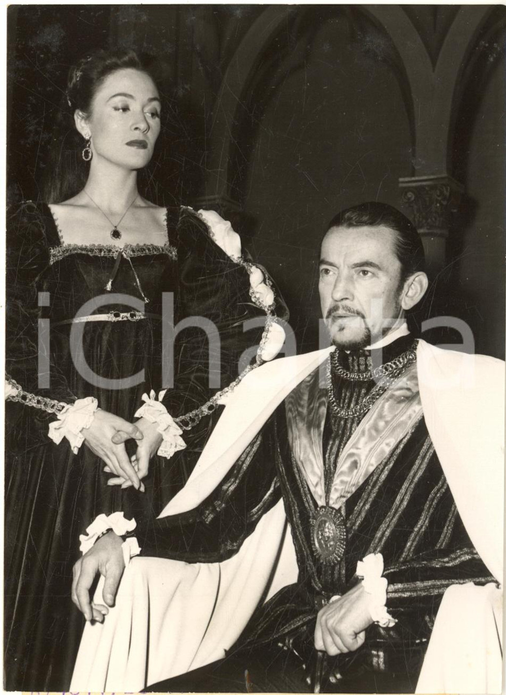 1955 ca PARIS Théâtre de l'Atelier - Paul BERNARD Maria MAUBAN dans "Catarina"