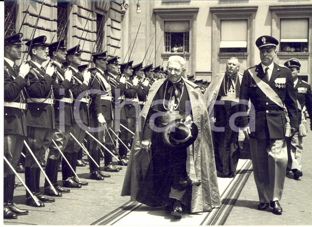 1959 ROMA Card. Domenico TARDINI esce dalla visita ad Antonio Segni *Foto 18x13