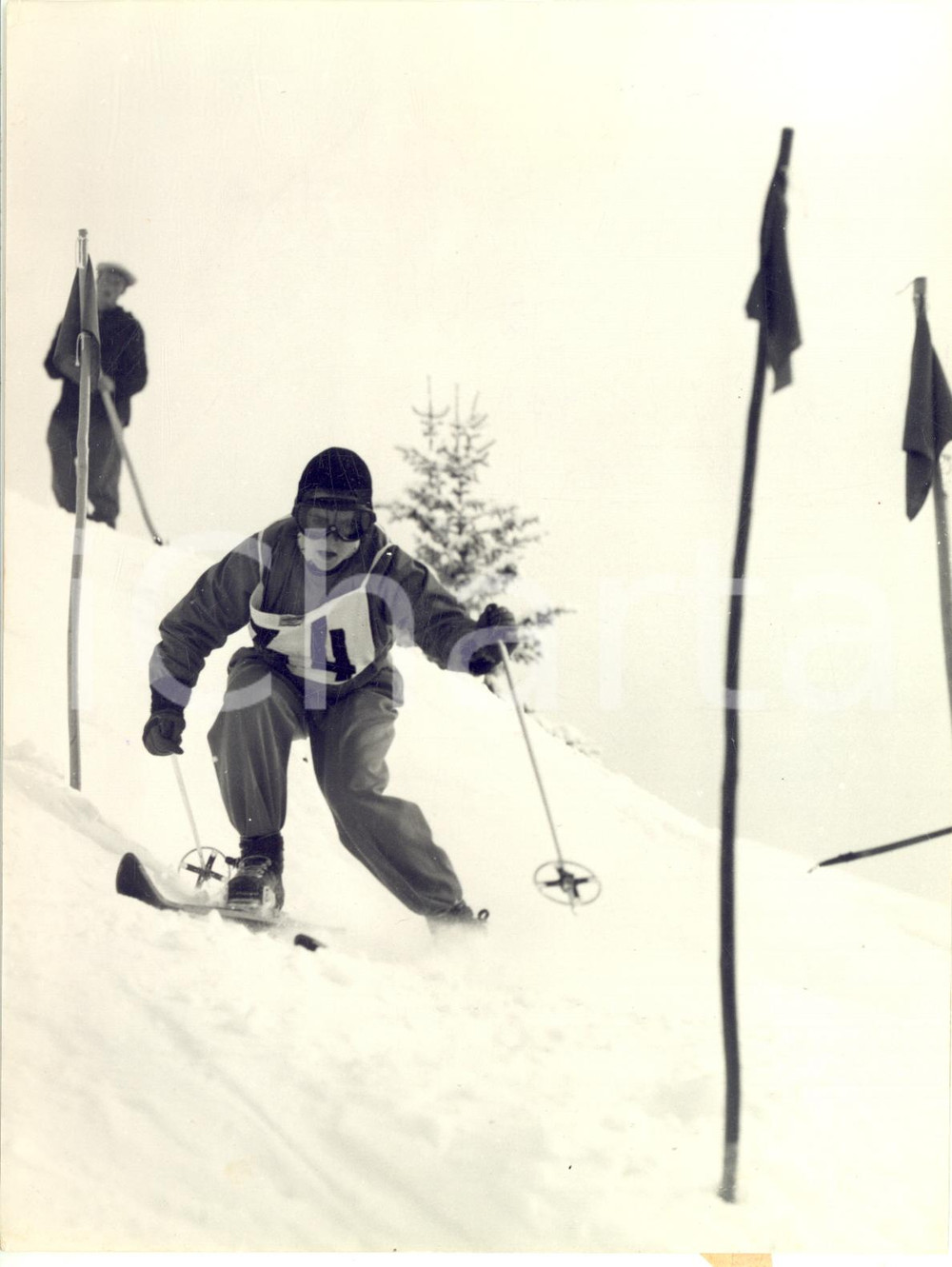1954 GRINDELWALD - SCI Femminile - Ossi REICHERT vince lo slalom - Foto 15x20 cm