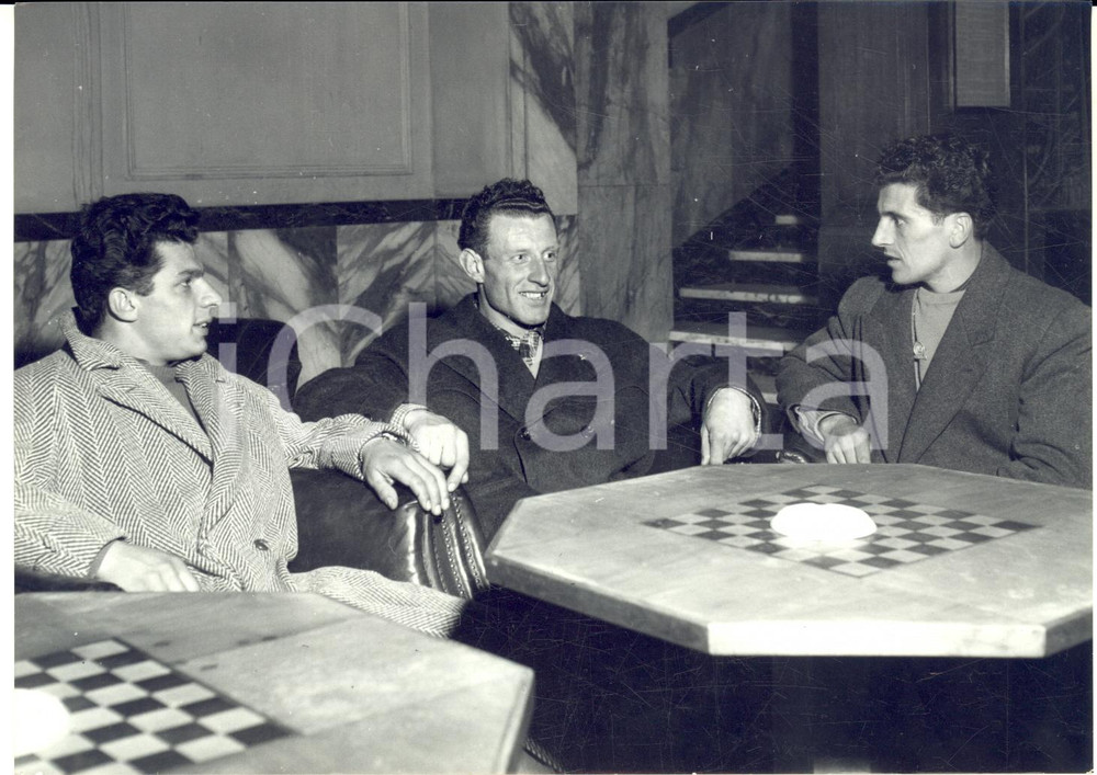 1954 MILANO Riunione sciatori azzurri - Valentino CIOCCHETTI Ottavio COMPAGNONI 