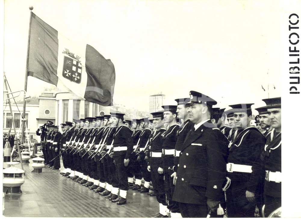 1958 NAPOLI Nave "Duca degli Abruzzi" - Trasferimento bandiera di guerra MARINA
