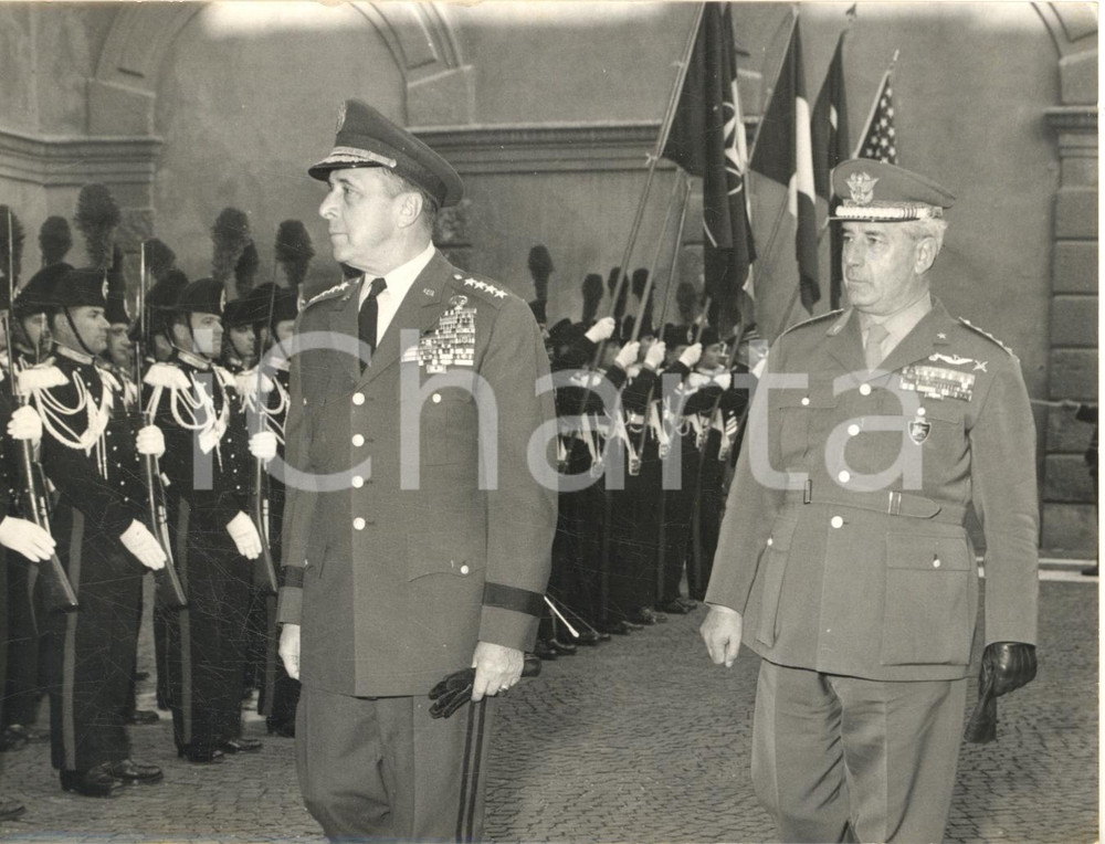 1962 VERONA Gen. Lyman Louis LEMNITZER in visita con il gen. Siro BERNABO' Foto