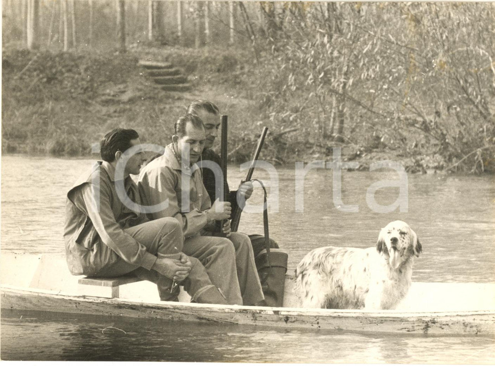 1957 ZERBAGLIA / LODI Fausto COPPI con Gino BARTALI a caccia *Foto 18x13 cm