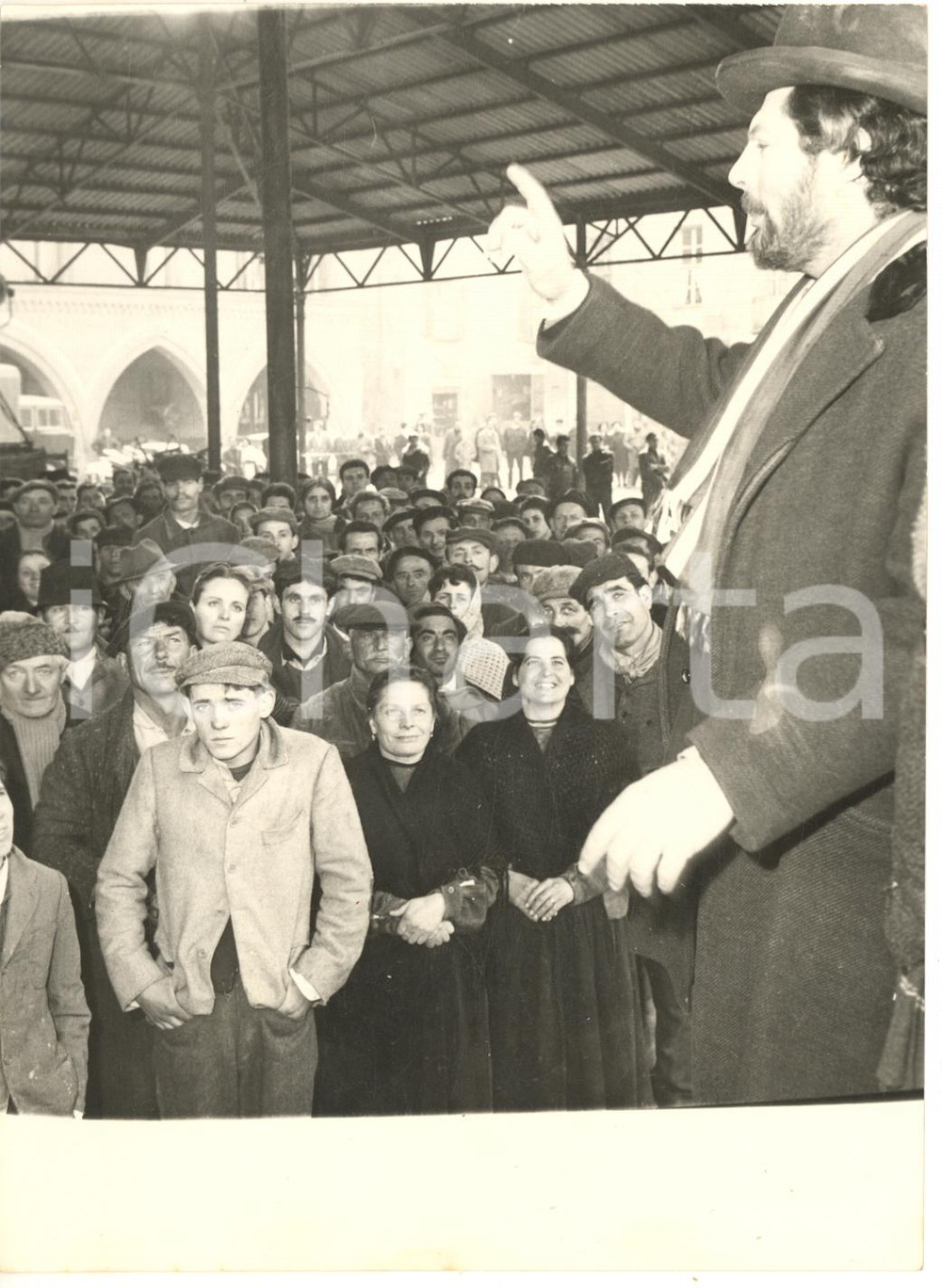1963 CUNEO Film "I compagni" - Marcello MASTROIANNI sul set - Foto 13x18 cm