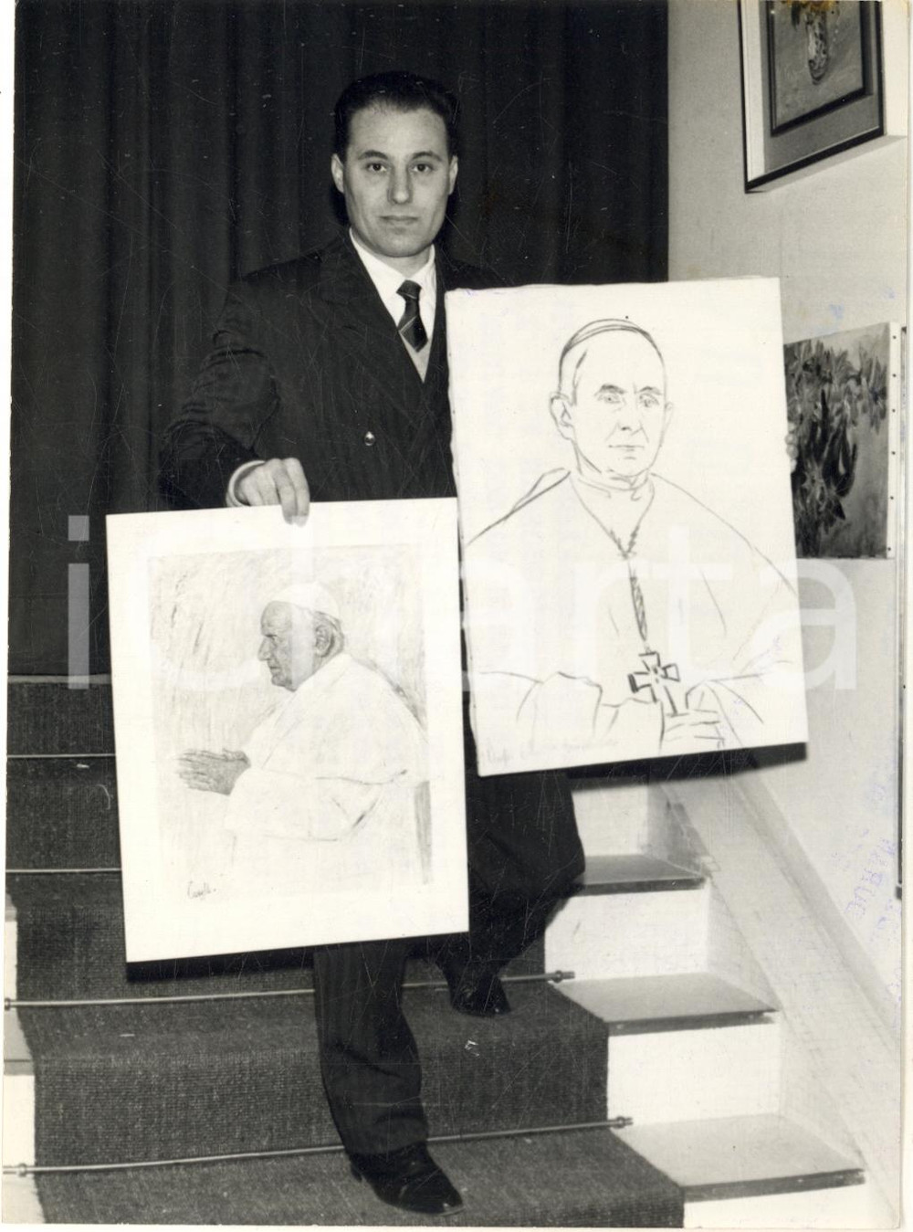 1966 RAPALLO Silvano CASELLI "pittore dei Papi" - Paolo VI e Giovanni XXIII Foto