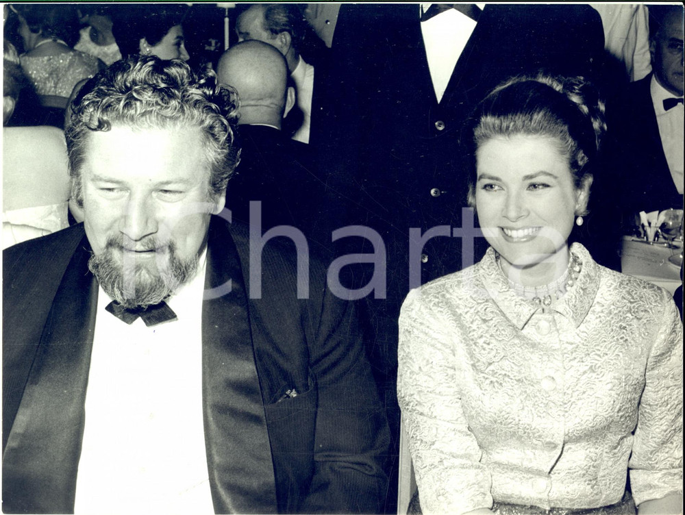1966 MONTE CARLO Grace KELLY al pranzo di gala per le "Ninfe d'oro" *Foto 24x18