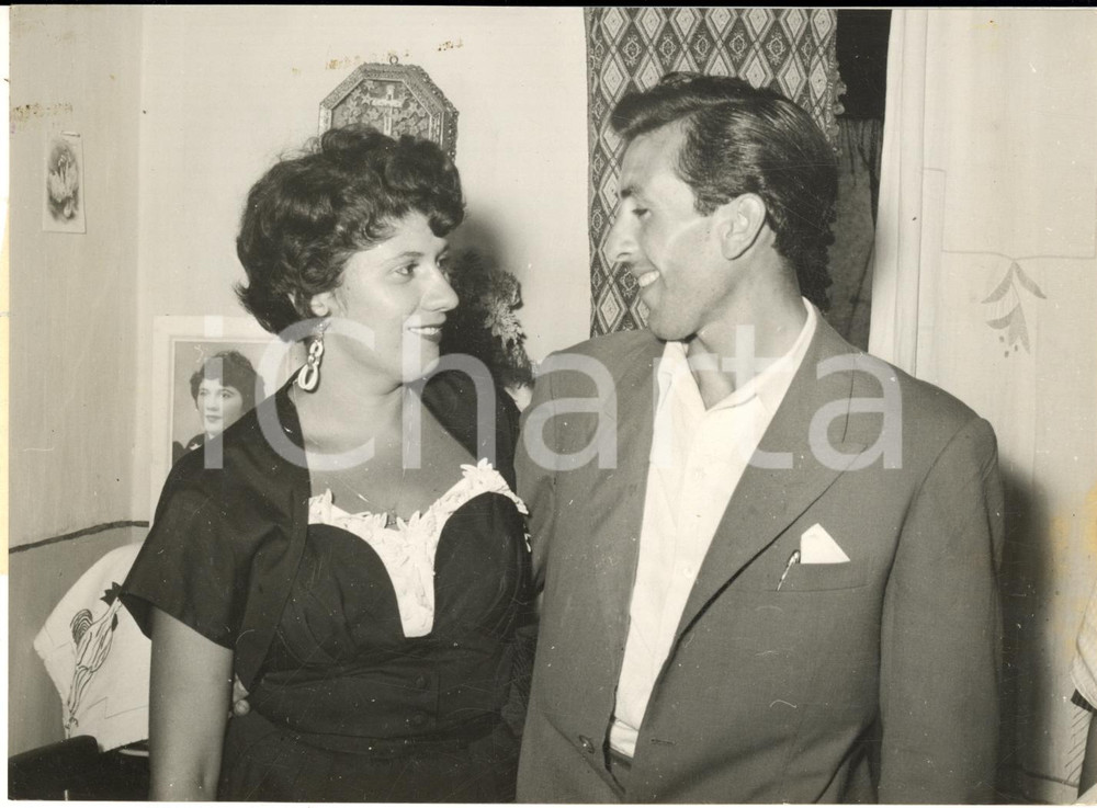 1957 ALCAMO I fidanzati italo-americani Gaetana PANEPINTO e Mario MELODIA *Foto