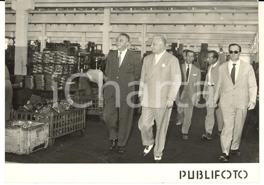 1956 POMIGLIANO D'ARCO Visita Aldo FASCETTI presidente IRI all'ALFA ROMEO *Foto