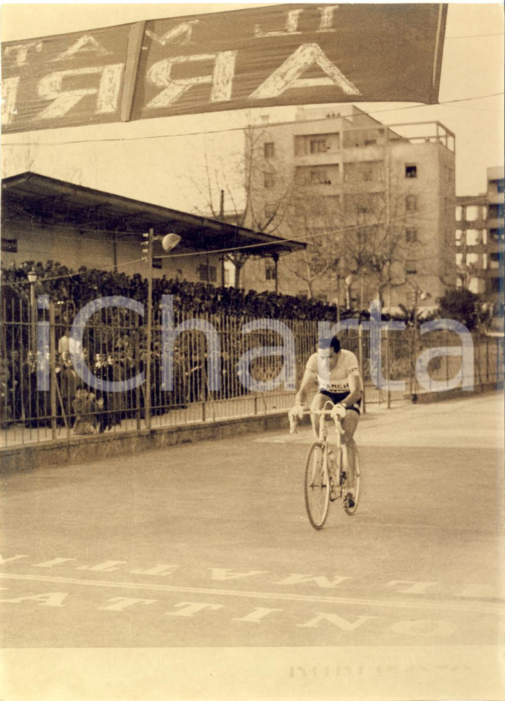 1954 NAPOLI GIRO DELLA CAMPANIA Fausto COPPI vincitore al traguardo *Foto