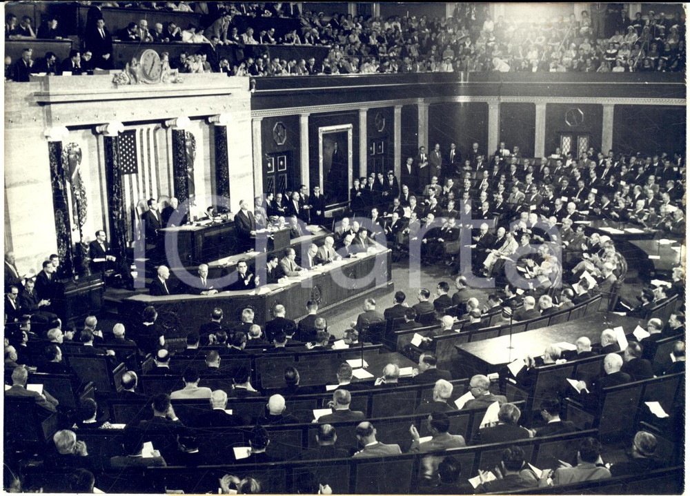 1960 WASHINGTON Discorso di Charles DE GAULLE al Congresso *Foto 18x13 cm
