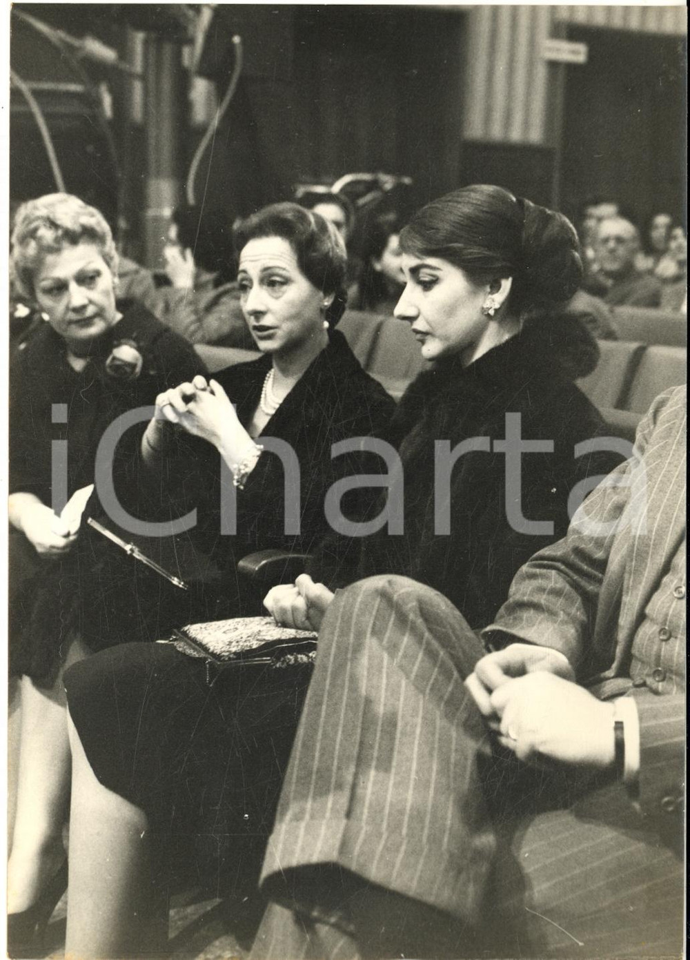 1958 "LASCIA O RADDOPPIA?" Maria CALLAS e Lilla BRIGNONE in platea - Foto 13x18