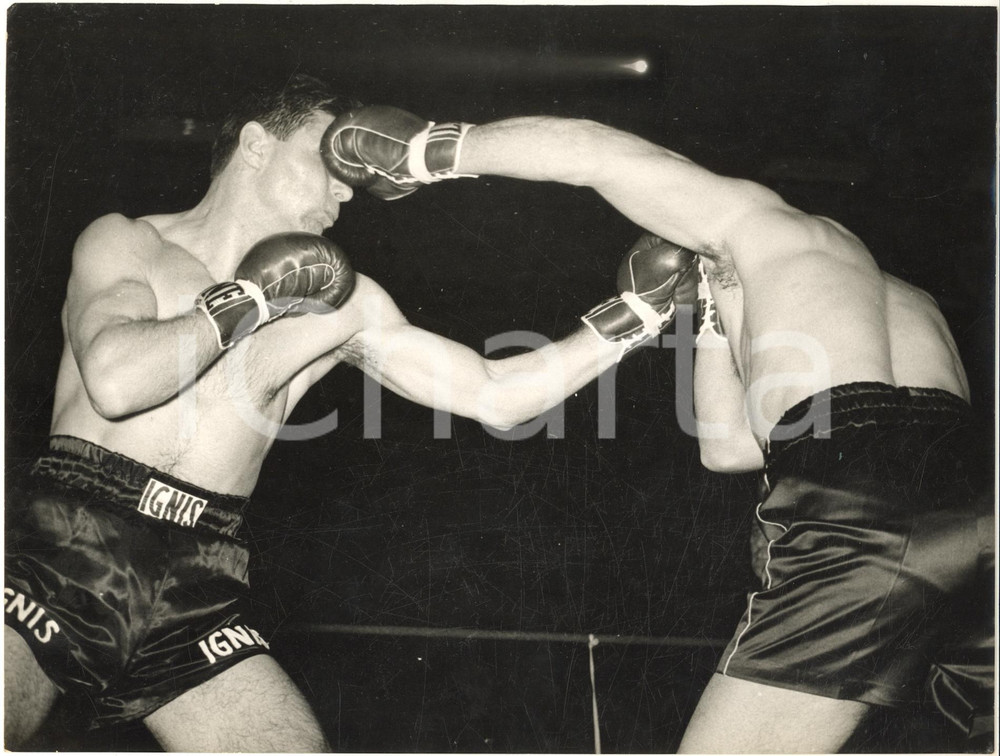 1954 MILANO BOXE Europei PESI LEGGERI - Duilio LOI vs Bruno VISINTIN - Foto