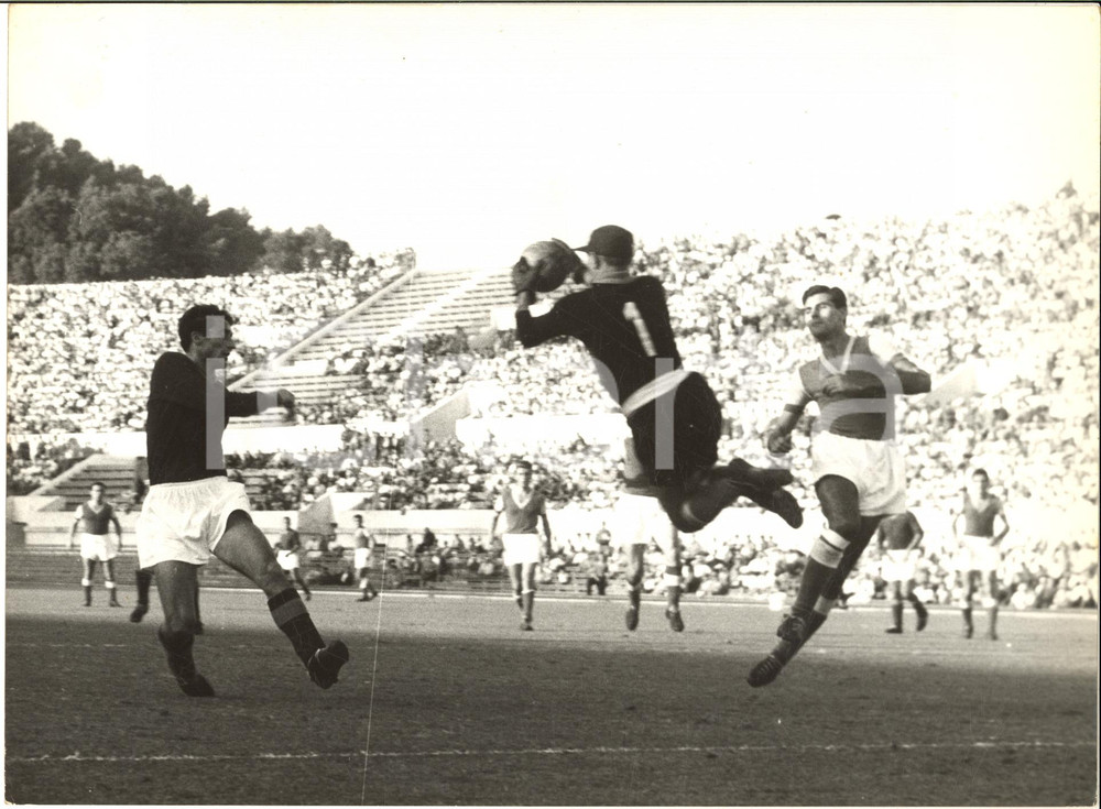1957 CALCIO SERIE A ROMA-SPAL 1-1 Parata di Renato BERTOCCHI *Foto 24x18 cm