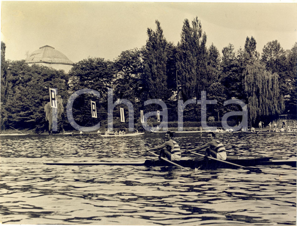 1955 ca TORINO Regate CANOTTAGGIO - 2 di coppia Dopolavoro Ferroviario TRIESTE