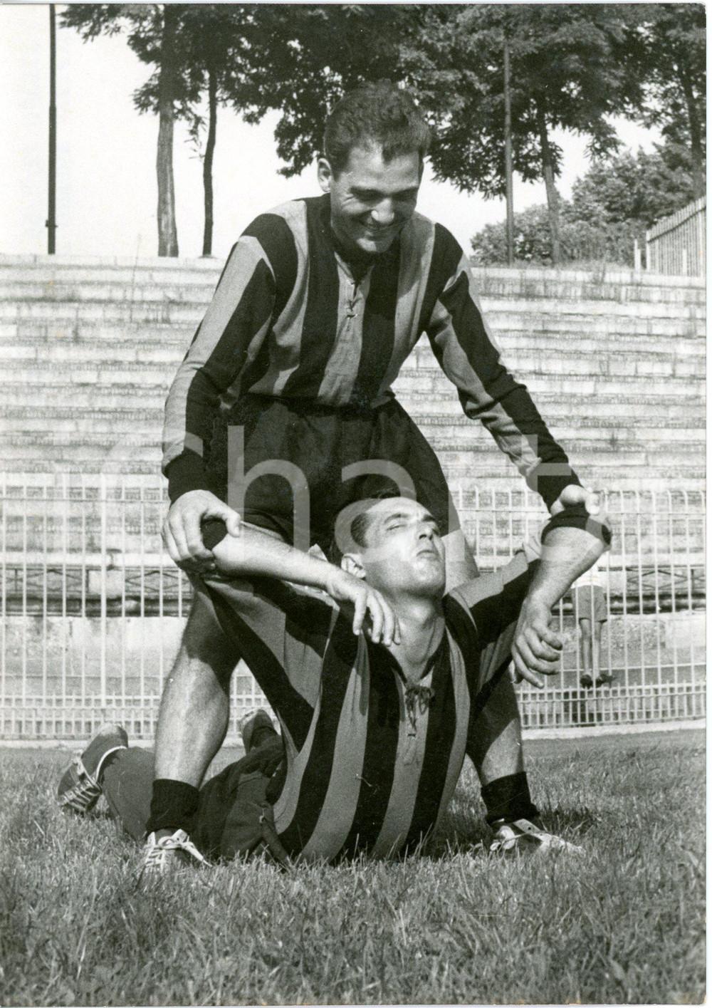 1955 MILANO Arena - CALCIO Allenamento Inter - Giovanni GIACOMAZZI Gino ARMANO
