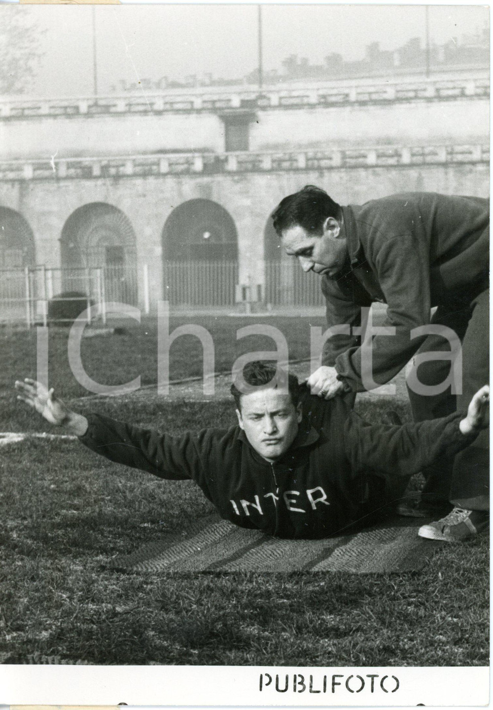 1954 MILANO Arena Civica - CALCIO INTER - Antoine BONIFACI in allenamento *Foto