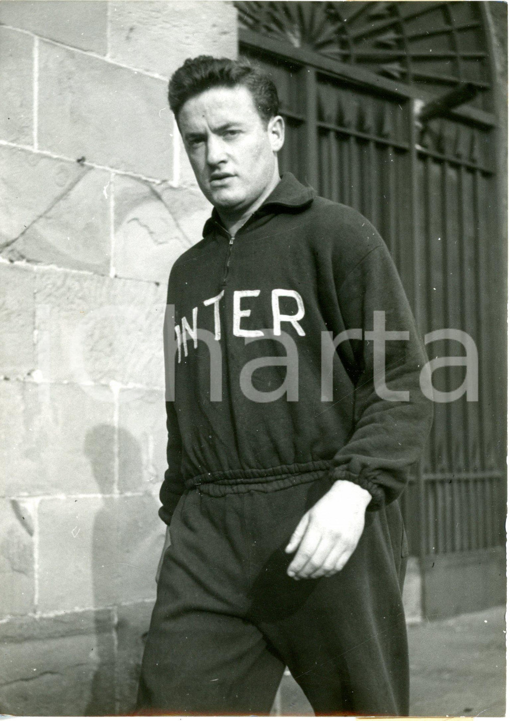 1954 MILANO Arena Civica CALCIO INTER Antoine BONIFACI rientra dall'allenamento