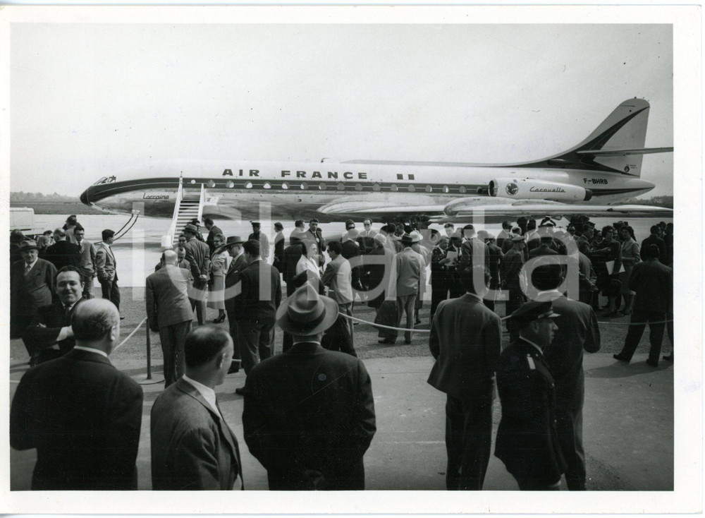 1959 Aeroporto TORINO CASELLE - Presentazione nuovo aereo AIR FRANCE "Caravelle"