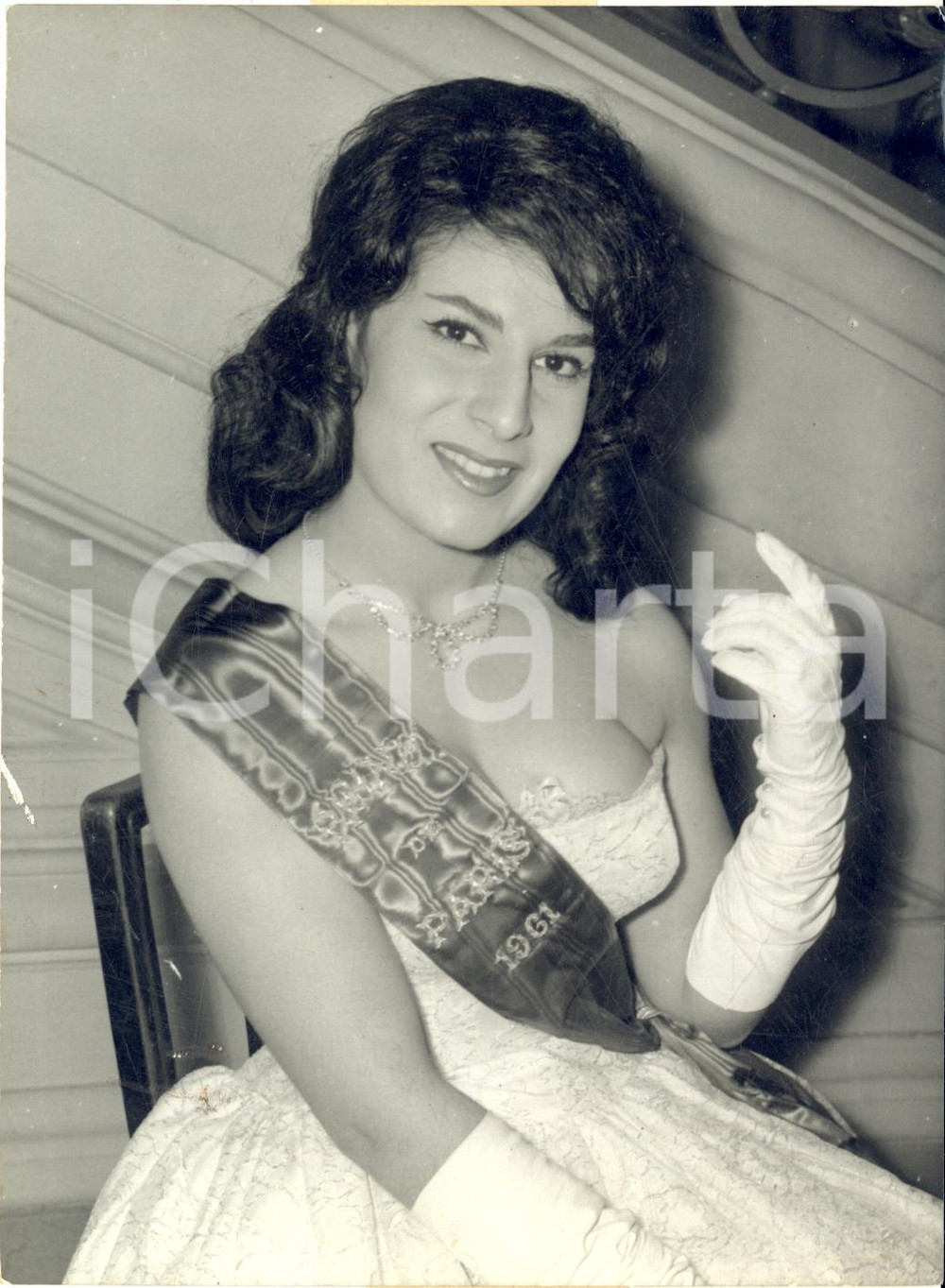 1961 PARIS Mireille CAPRA élue nouvelle "Reine de Paris" *Photo 13x18 cm