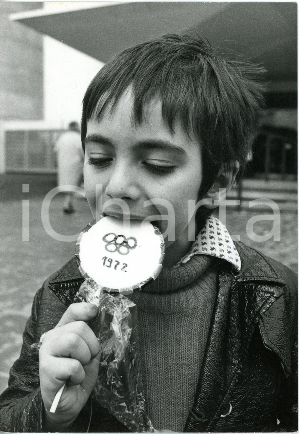 1972 OLIMPIADI MONACO DI BAVIERA Bambino mangia lecca-lecca ideato per i Giochi