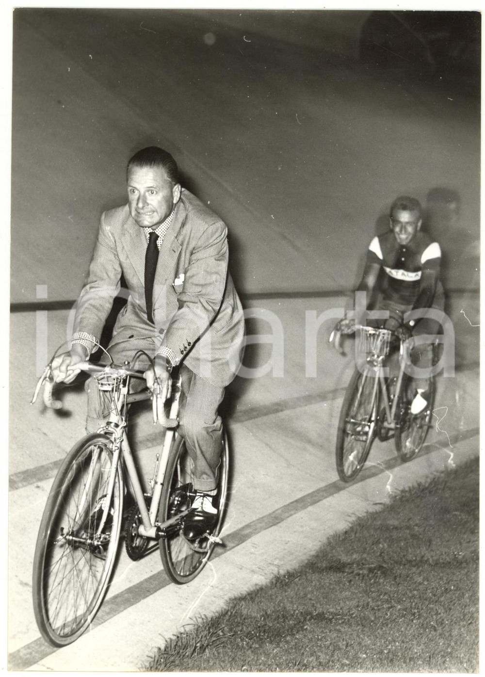 1956 REIMS CICLISMO TOUR DE FRANCE Giro d'onore Alfredo BINDA Alessandro FANTINI