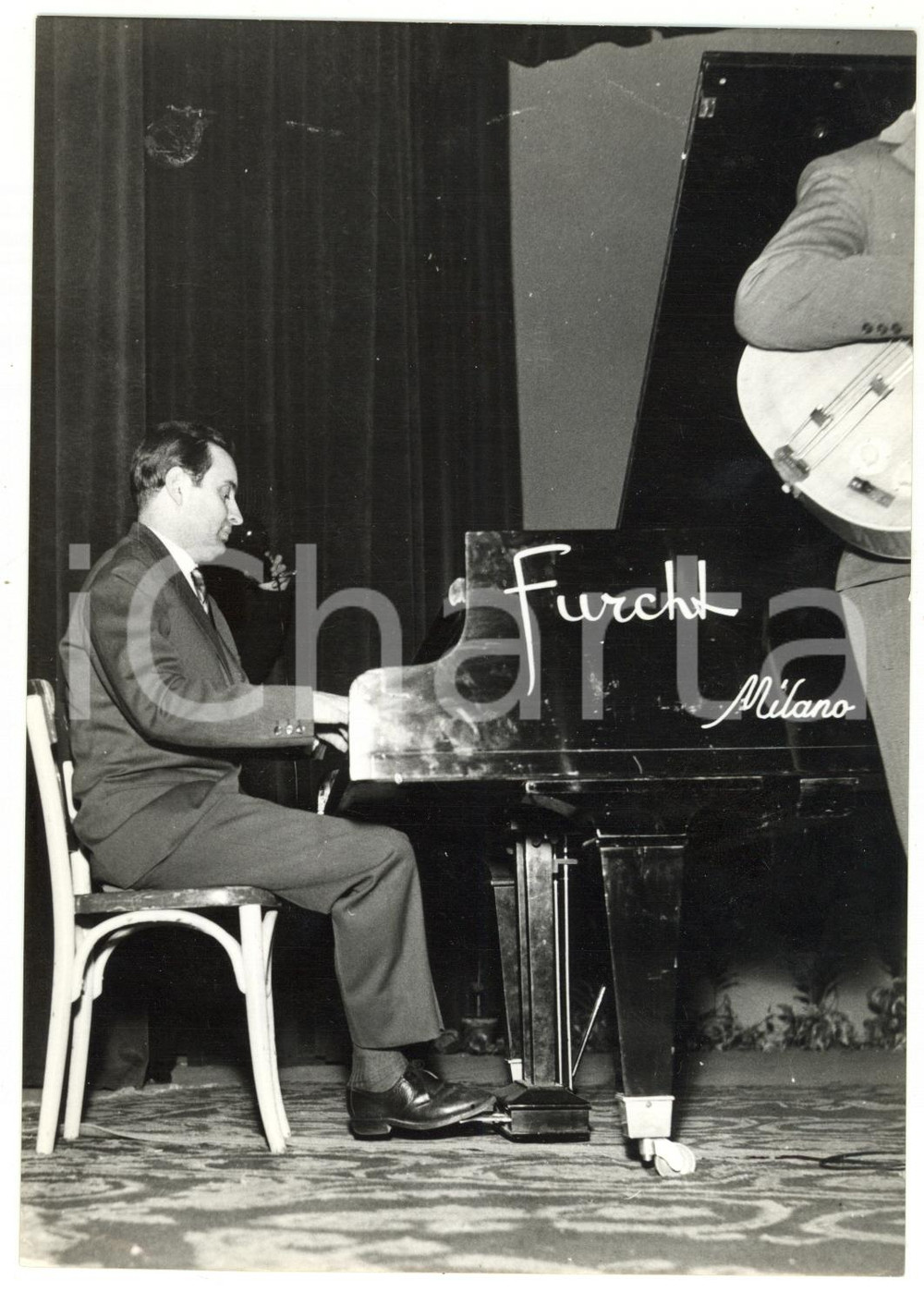 1956 SANREMO Festival del Jazz - Romano MUSSOLINI al pianoforte - Foto 13x18 cm