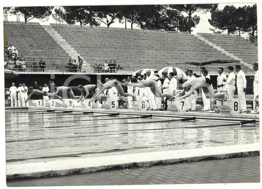 1959 ROMA STADIO DEL NUOTO Torneo internazionale 400 STILE LIBERO Partenza gara