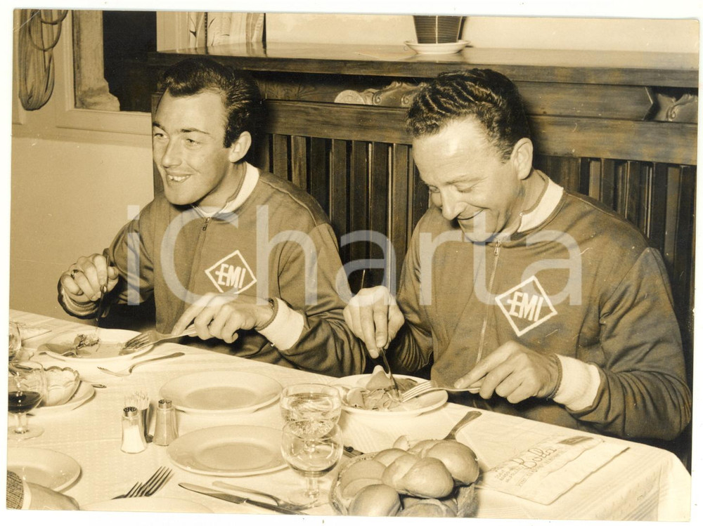 1959 GARDONE RIVIERA CICLISMO Ritiro squadra EMI - Charly GAUL Pasquale FORNARA
