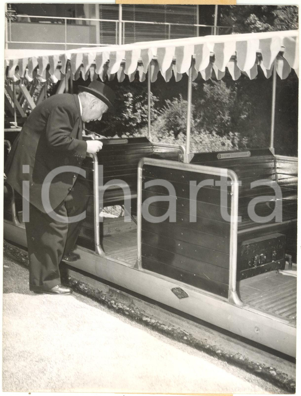 1953 MUNICH President Theodor HEUSS visiting GERMAN TRAFFIC FAIR before opening